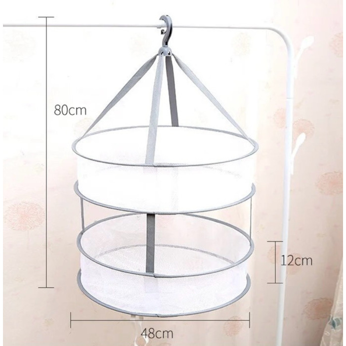 2 Layer Clothes Dryer Basket with Hanging Hook