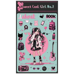 Y2K Sweet Cool Girls Cartoon Sticker/1pc
