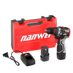ម៉ូទ័រស្វានប្រើថ្ម 10 លី (D5165-5) Cordless Electric Drill 10MM 16.8V 1.5Ah x 2 45NM 10 លី