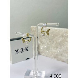 Fishtail Golden Pearl Stud Earrings