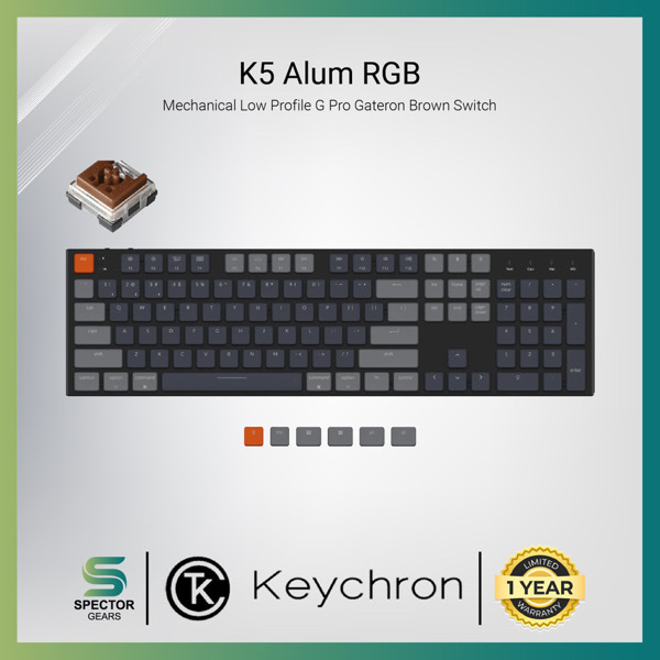 Keychron K5 Aluminum RGB Gateron G Pro Mechanical Brown Switch