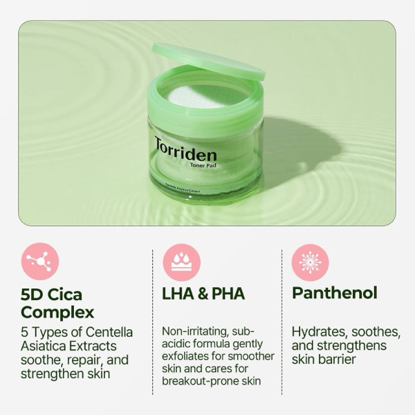 Torriden Centella Asiatica Extract Toner Pad