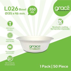 L026CL Classic Compostable Bowl 350ml 50PCS