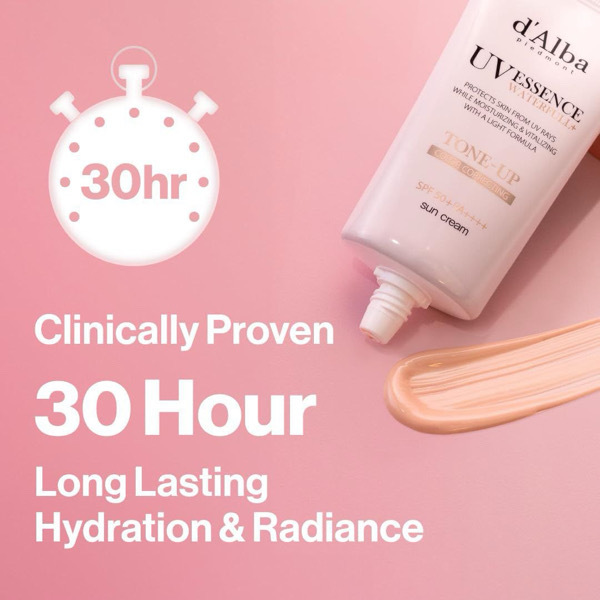 d'ALba UV Essence waterfull+ Tone-up pink correcting sun cream 