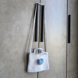 Handmade Crochet Small Bag with Popped Heart