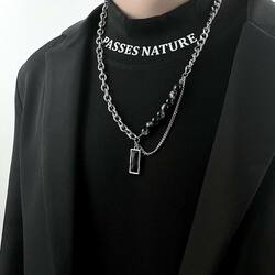 Black Stone Choker Necklaces