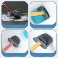 Flat Head Silicone Toilet Brush 