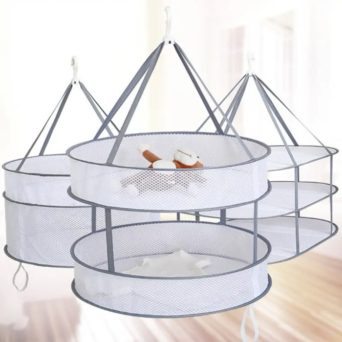 2 Layer Clothes Dryer Basket with Hanging Hook