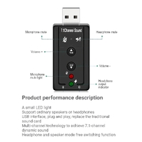 USB 7.1 with wired Sound card 