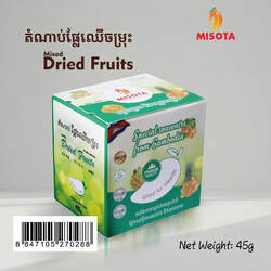 Misota / ប្រអប់អនុស្សាវរីយ៍ តំណាប់ផ្លែឈើចម្រុះ-Gift Box Mixed soft dried fruits - box 45g
