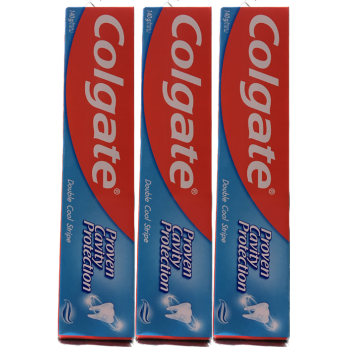 Colgate Double Cool Stripe 140g - 3 Tubes 