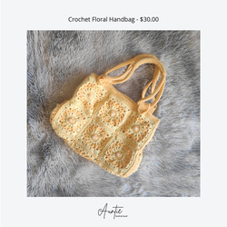 Handmade Crochet Floral Handbag