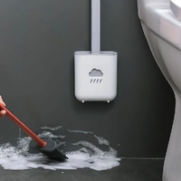 Flat Head Silicone Toilet Brush 