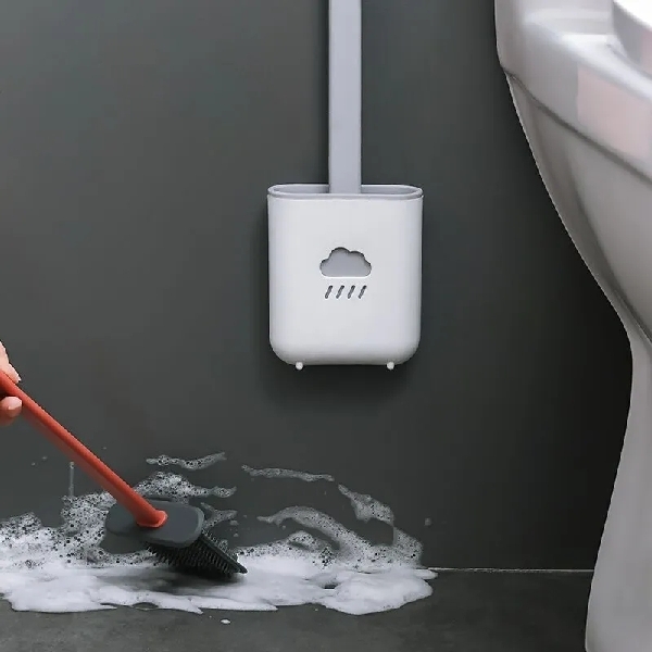 Flat Head Silicone Toilet Brush 