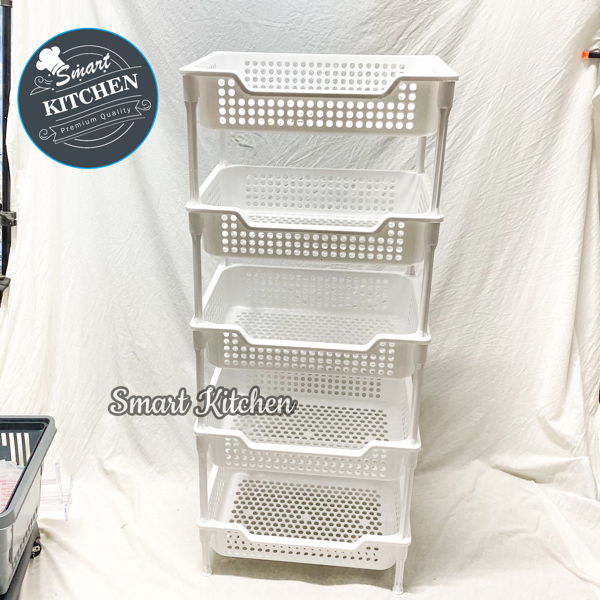 Plastic 5-Tier Shelf - White