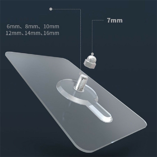 4PCS Strong Adhesive Transparent Wall Hook Hanger