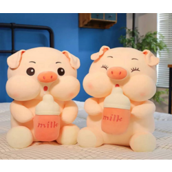 🔥Piggy with milk Close eyes / 55cm (Blue or Yellow)