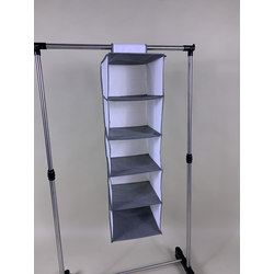 Soft Storage Hanging Shelves 5-Tier - Grey 