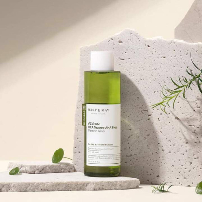 MARY & MAY Vegan CICA Teatree AHA PHA Toner 200ml