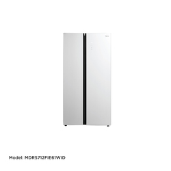 Midea Refrigerator Side By Side Inverter_SBS_White glass_548L_BCD530 MDRS712FIE61WID