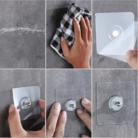 4PCS Strong Adhesive Transparent Wall Hook Hanger